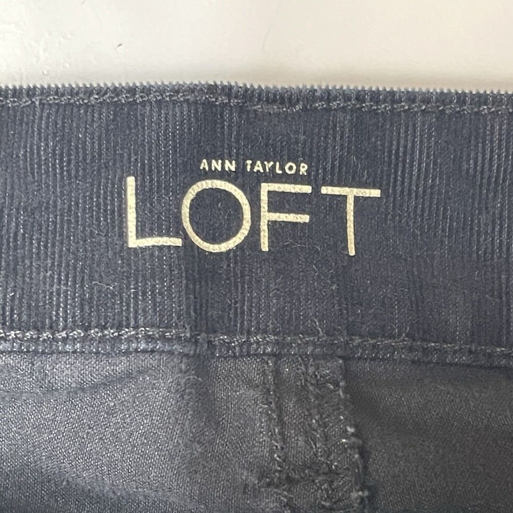 Loft Jeans Womens 6 28 Black Corduroy Modern Straight Cords Minimalist Stretch - Picture 9 of 12